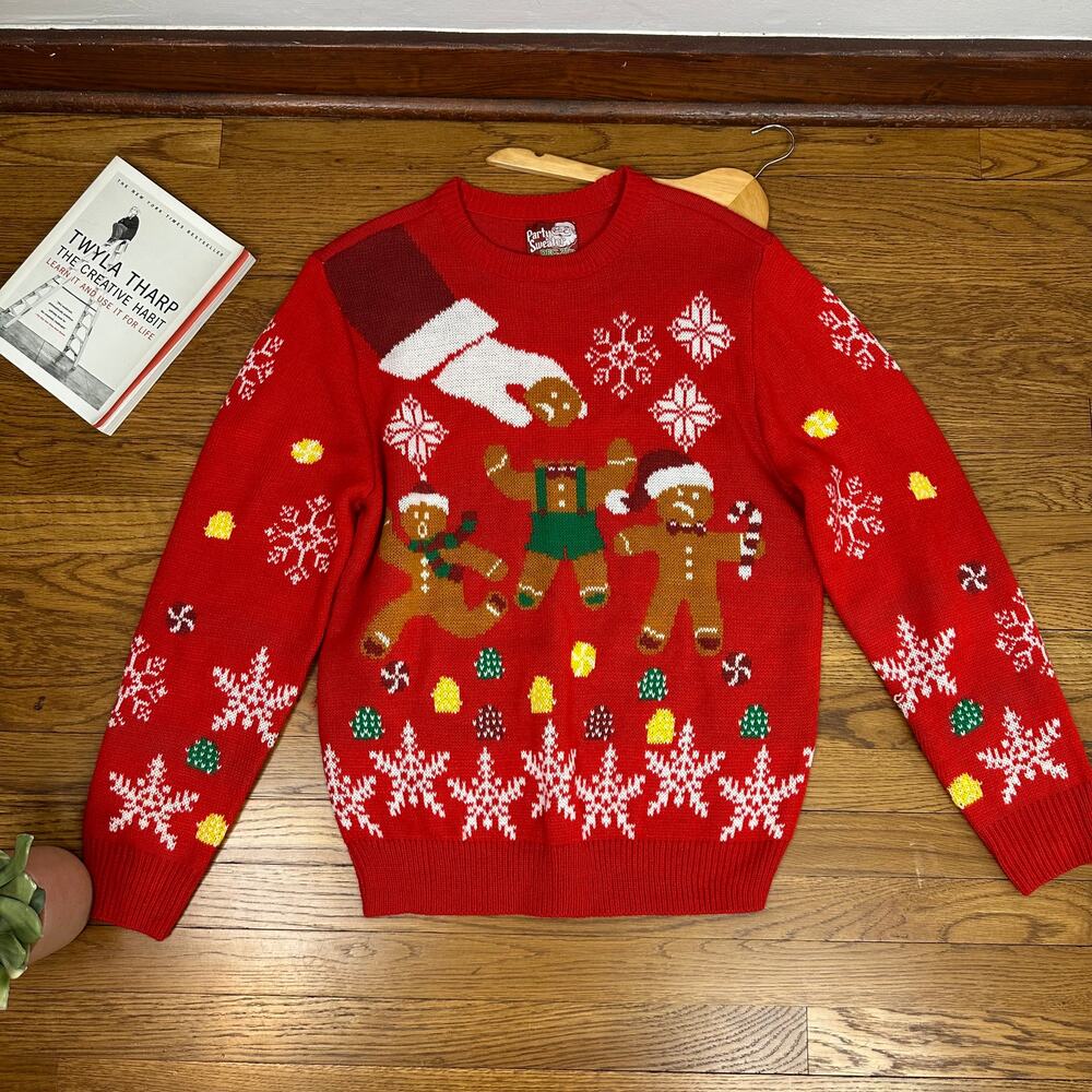 Party Sweater Dec. 25th Gingerbread Funny Ugly Christmas Sweater